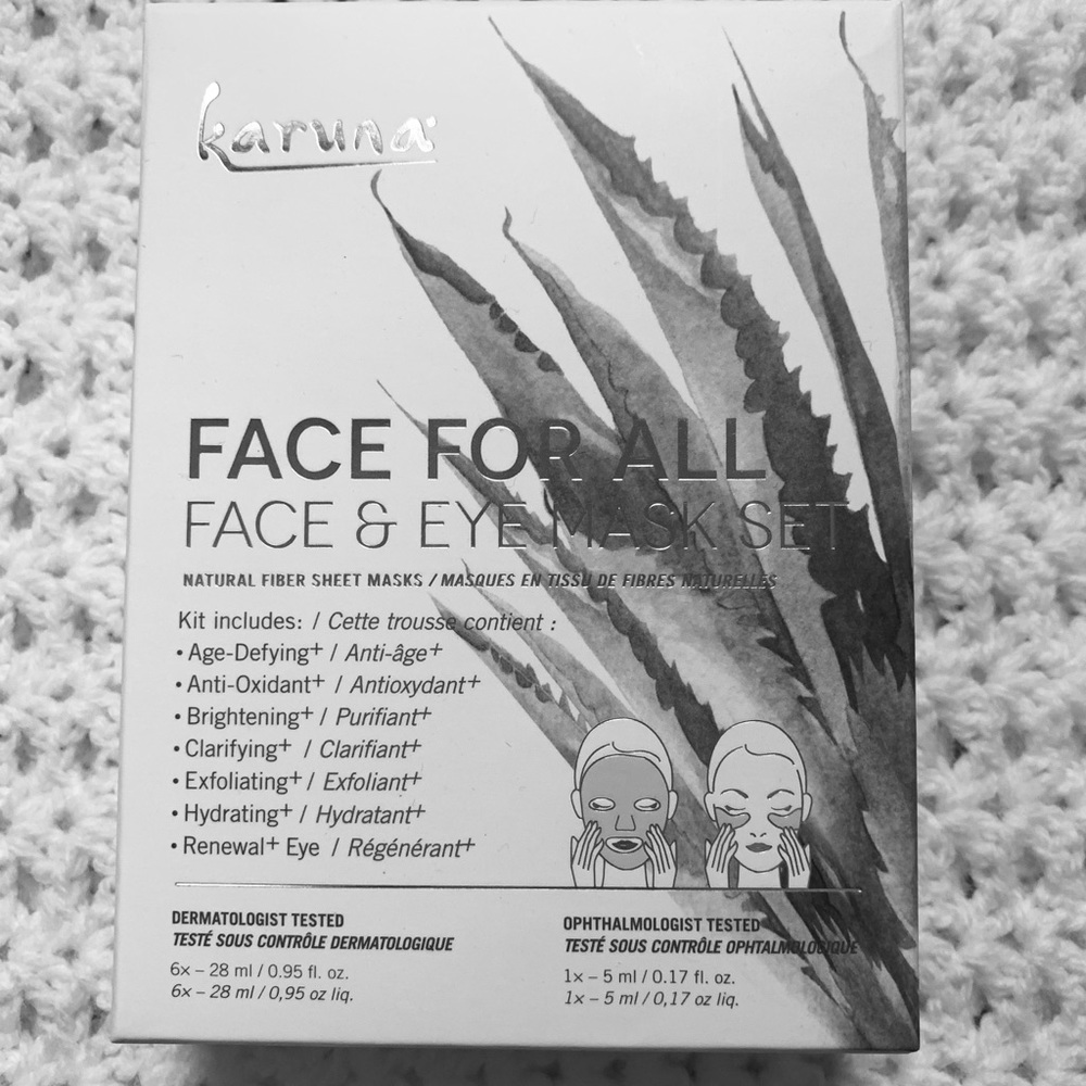 Karuna Face For All - Set of 7 Face/Eye Masks NEW
